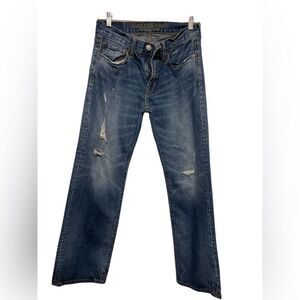 American Eagle Outfitters × Distressed Denim Original Boots 28x30 Blue